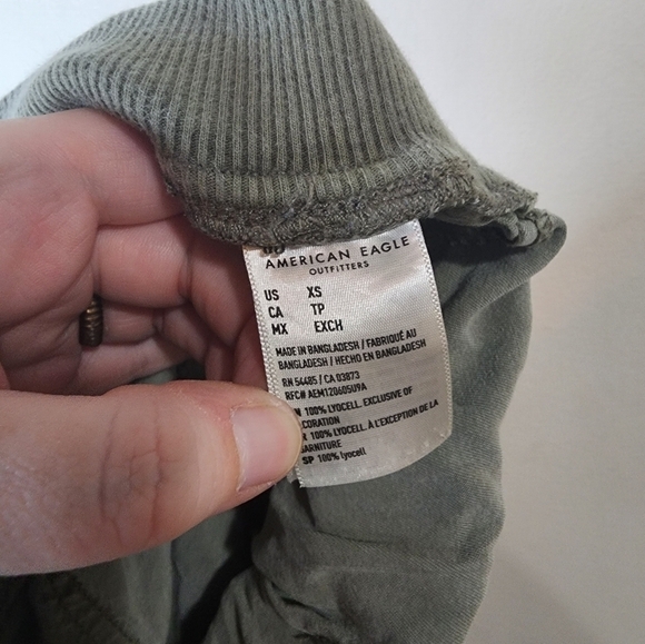 American Eagle Women XS Army Green Cargo Style Lyocell Comfy Grunge Jogger Pant - Picture 9 of 10